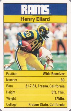 1987 Ace Fact Pack Los Angeles Rams #NNO Henry Ellard Front