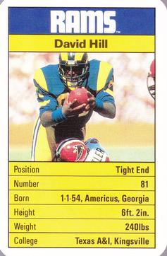 1987 Ace Fact Pack Los Angeles Rams #NNO David Hill Front
