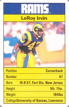 1987 Ace Fact Pack Los Angeles Rams #NNO LeRoy Irvin Front