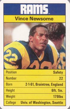 1987 Ace Fact Pack Los Angeles Rams #NNO Vince Newsome Front