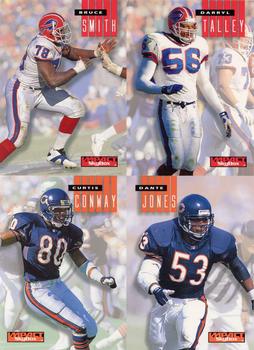 1994 SkyBox Impact - 4-Card Panel #28/29/38/39 Curtis Conway / Dante Jones / Bruce Smith / Darryl Talley Front