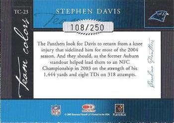 2005 Donruss Classics - Team Colors Gold #TC-23 Stephen Davis Back