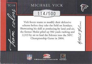 2005 Donruss Classics - Team Colors Silver #TC-14 Michael Vick Back