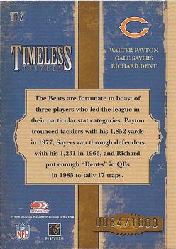 2005 Donruss Classics - Timeless Triples Bronze #TT-2 Walter Payton / Gale Sayers / Richard Dent Back