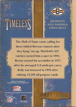 2005 Donruss Classics - Timeless Triples Bronze #TT-3 Jim Brown / Paul Warfield / Leroy Kelly Back