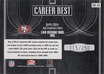 2005 Donruss Elite - Career Best Black #CB-23 Jerry Rice Back