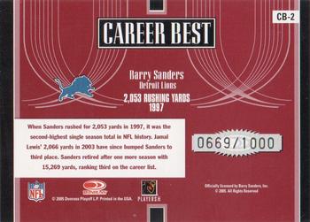 2005 Donruss Elite - Career Best Red #CB-2 Barry Sanders Back