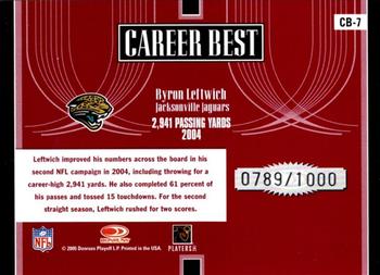 2005 Donruss Elite - Career Best Red #CB-7 Byron Leftwich Back