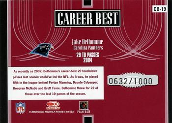 2005 Donruss Elite - Career Best Red #CB-19 Jake Delhomme Back