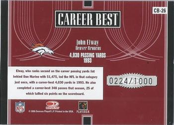 2005 Donruss Elite - Career Best Red #CB-26 John Elway Back