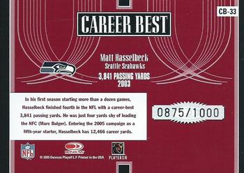 2005 Donruss Elite - Career Best Red #CB-33 Matt Hasselbeck Back