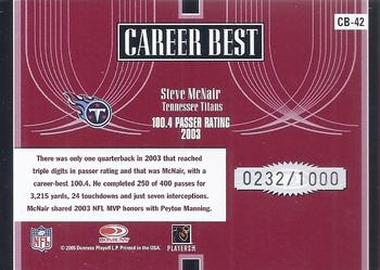 2005 Donruss Elite - Career Best Red #CB-42 Steve McNair Back