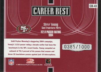 2005 Donruss Elite - Career Best Red #CB-43 Steve Young Back