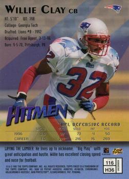 1997 Finest #116 Willie Clay Back