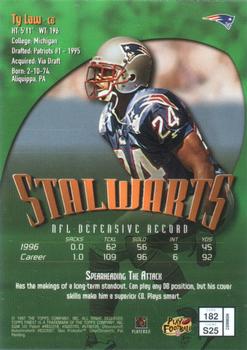 1997 Finest #182 Ty Law Back