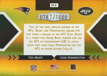 2005 Donruss Elite - Face 2 Face Gold #FF-4 Tom Brady / Chad Pennington Back