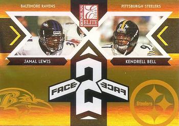 2005 Donruss Elite - Face 2 Face Gold #CB-10 Jamal Lewis / Kendrell Bell Front