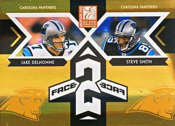 2005 Donruss Elite - Face 2 Face Gold #CB-24 Jake Delhomme / Steve Smith Front