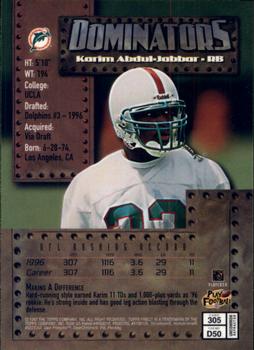1997 Finest - Refractors #305 Karim Abdul-Jabbar Back