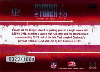 2005 Donruss Elite - Passing the Torch Red #PT-11 Boomer Esiason Back