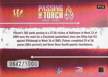 2005 Donruss Elite - Passing the Torch Red #PT-12 Carson Palmer Back