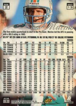 1997 Flair Showcase #13 Dan Marino Back