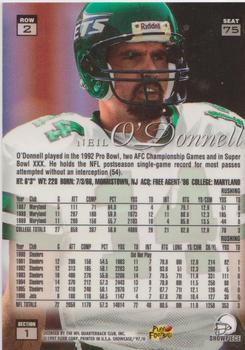 1997 Flair Showcase #75 Neil O'Donnell Back