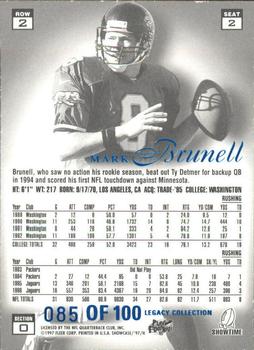 1997 Flair Showcase - Legacy Collection Row 2 (Style) #2 Mark Brunell Back