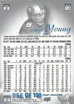 1997 Flair Showcase - Legacy Collection Row 2 (Style) #14 Steve Young Back
