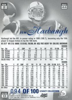1997 Flair Showcase - Legacy Collection Row 2 (Style) #44 Jim Harbaugh Back