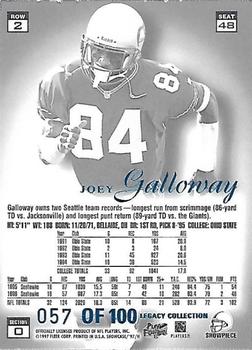 1997 Flair Showcase - Legacy Collection Row 2 (Style) #48 Joey Galloway Back