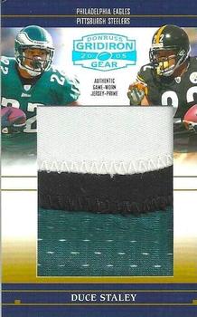 2005 Donruss Gridiron Gear - Past and Present Jerseys Jumbo Swatch Prime #PP8 Duce Staley Front