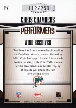 2005 Donruss Gridiron Gear - Performers Silver Holofoil #P-7 Chris Chambers Back