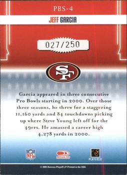2005 Donruss Gridiron Gear - Pro Bowl Squad Silver Holofoil #PBS-4 Jeff Garcia Back