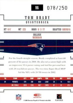 2005 Donruss Gridiron Gear - Silver Holofoil #96 Tom Brady Back