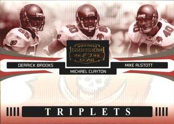 2005 Donruss Gridiron Gear - Triplets Gold #T-10 Derrick Brooks / Michael Clayton / Mike Alstott Front