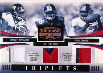 2005 Donruss Gridiron Gear - Triplets Jerseys Numbers #T-2 Amani Toomer / Ike Hilliard / Ron Dayne Front
