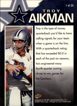 1997 Fleer - Game Breakers #1 Troy Aikman Back