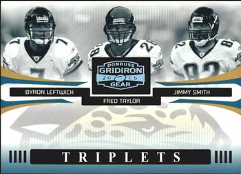 2005 Donruss Gridiron Gear - Triplets Silver Holofoil #T-5 Byron Leftwich / Fred Taylor / Jimmy Smith Front