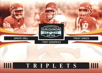 2005 Donruss Gridiron Gear - Triplets Silver Holofoil #T-9 Dante Hall / Tony Gonzalez / Trent Green Front