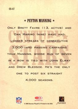 2005 Donruss Throwback Threads - Century Stars #CS-17 Peyton Manning Back