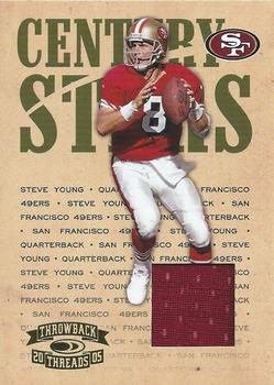 2005 Donruss Throwback Threads - Century Stars Material #CS-21 Steve Young Front