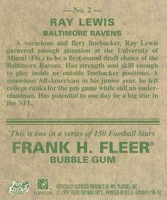 1997 Fleer Goudey #2 Ray Lewis Back