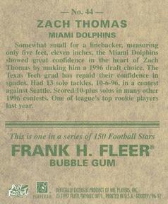 1997 Fleer Goudey #44 Zach Thomas Back