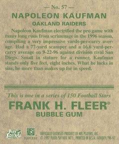 1997 Fleer Goudey #57 Napoleon Kaufman Back