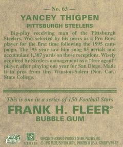 1997 Fleer Goudey #63 Yancey Thigpen Back