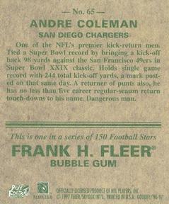1997 Fleer Goudey #65 Andre Coleman Back