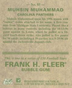 1997 Fleer Goudey #85 Muhsin Muhammad Back