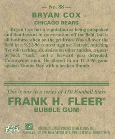 1997 Fleer Goudey #88 Bryan Cox Back