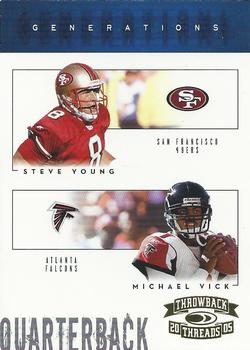 2005 Donruss Throwback Threads - Generations #G-18 Steve Young / Michael Vick Front